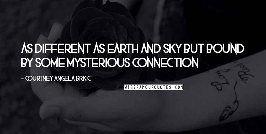 Courtney Angela Brkic Quotes: as different as earth and sky but bound by some mysterious connection