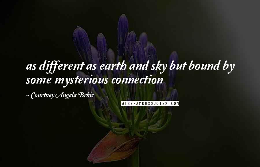 Courtney Angela Brkic Quotes: as different as earth and sky but bound by some mysterious connection