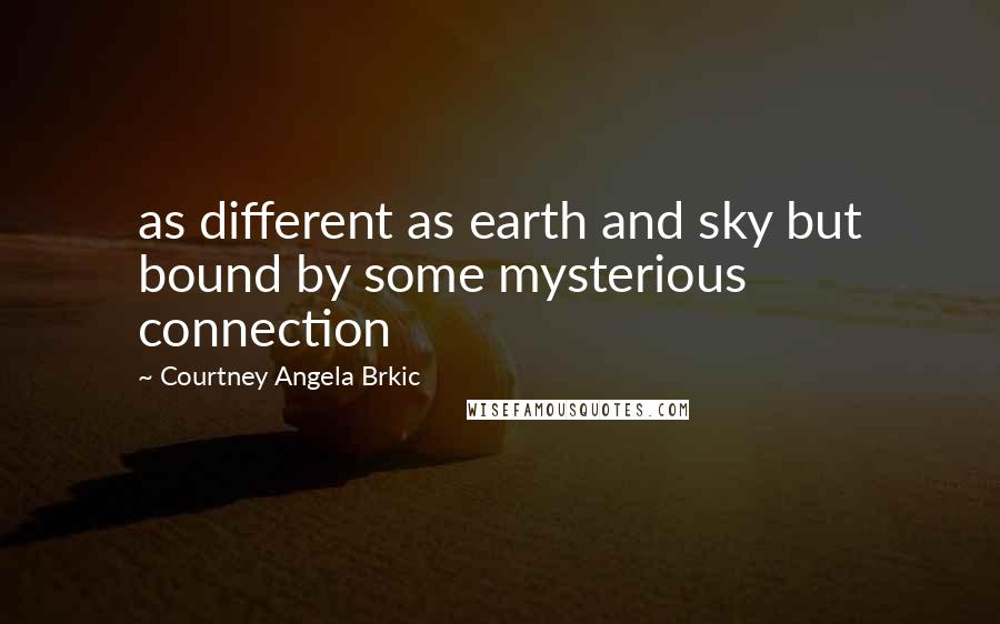 Courtney Angela Brkic Quotes: as different as earth and sky but bound by some mysterious connection