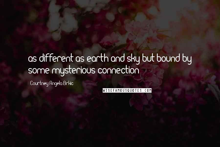 Courtney Angela Brkic Quotes: as different as earth and sky but bound by some mysterious connection