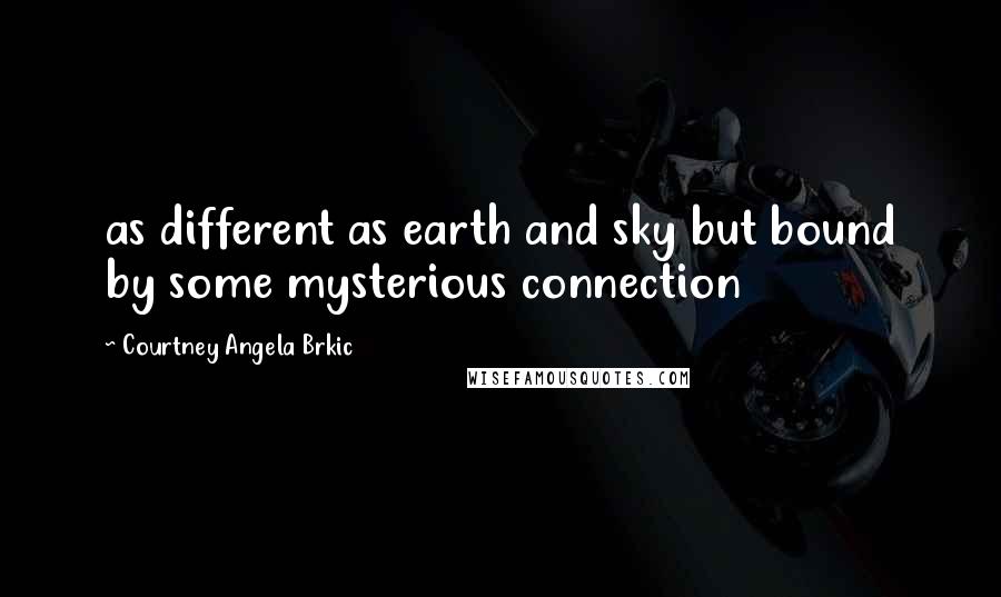 Courtney Angela Brkic Quotes: as different as earth and sky but bound by some mysterious connection