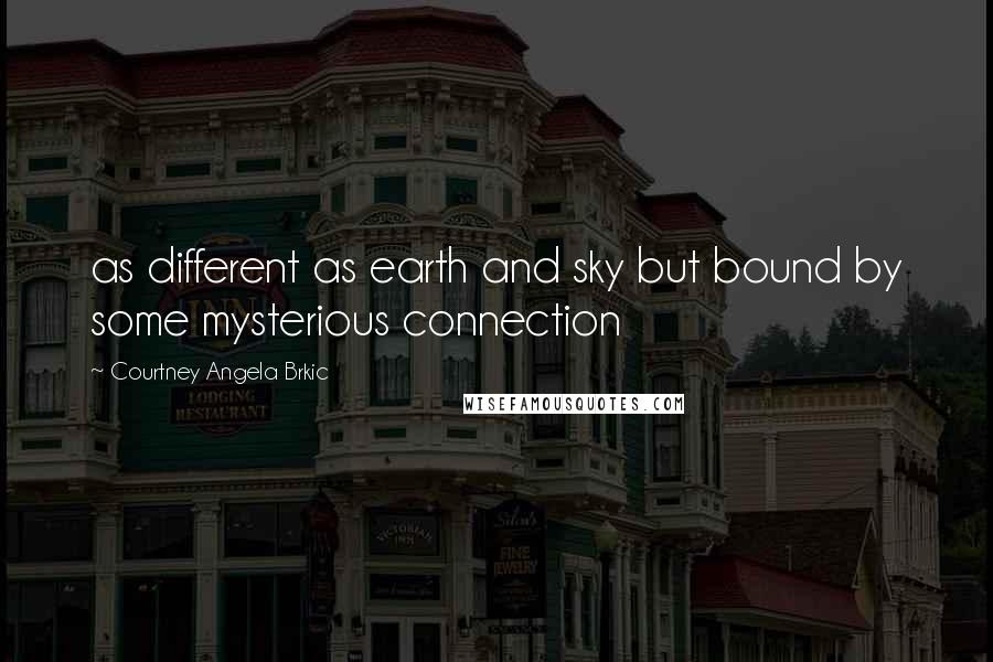 Courtney Angela Brkic Quotes: as different as earth and sky but bound by some mysterious connection