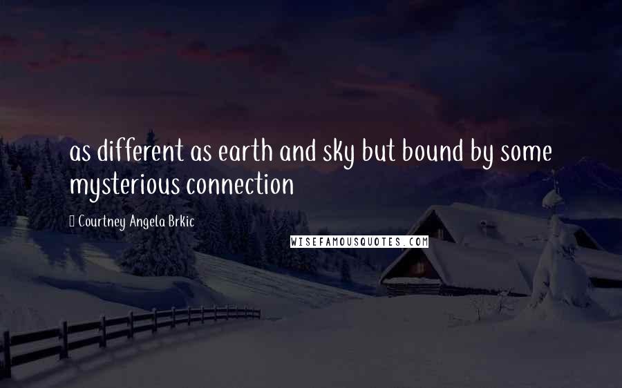 Courtney Angela Brkic Quotes: as different as earth and sky but bound by some mysterious connection