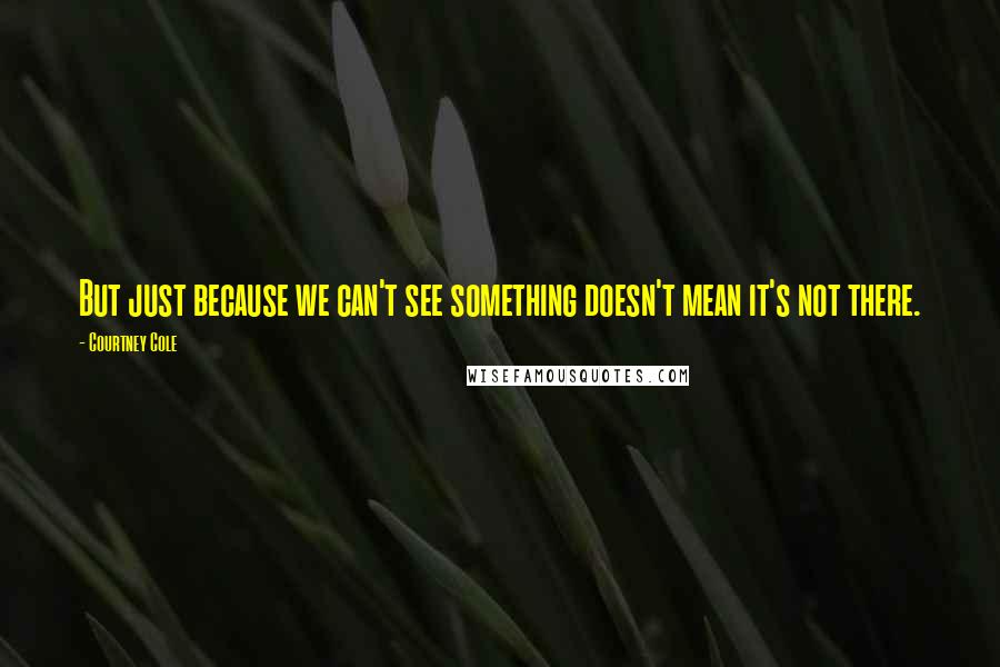 Courtney Cole Quotes: But just because we can't see something doesn't mean it's not there.