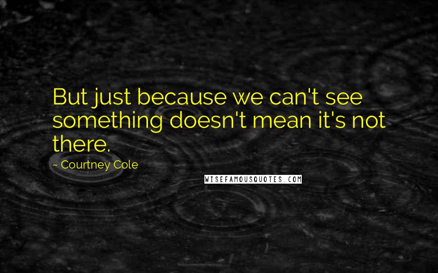 Courtney Cole Quotes: But just because we can't see something doesn't mean it's not there.