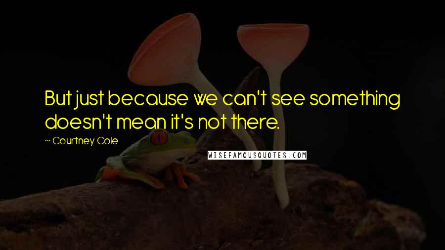 Courtney Cole Quotes: But just because we can't see something doesn't mean it's not there.