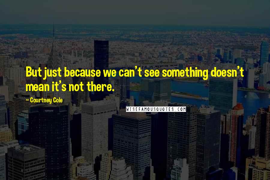 Courtney Cole Quotes: But just because we can't see something doesn't mean it's not there.