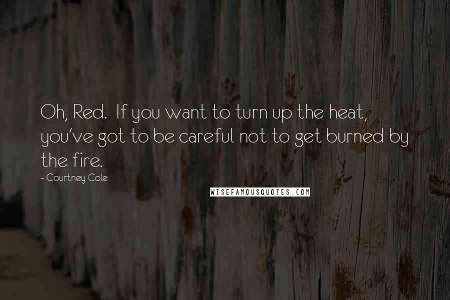 Courtney Cole Quotes: Oh, Red.  If you want to turn up the heat, you've got to be careful not to get burned by the fire.
