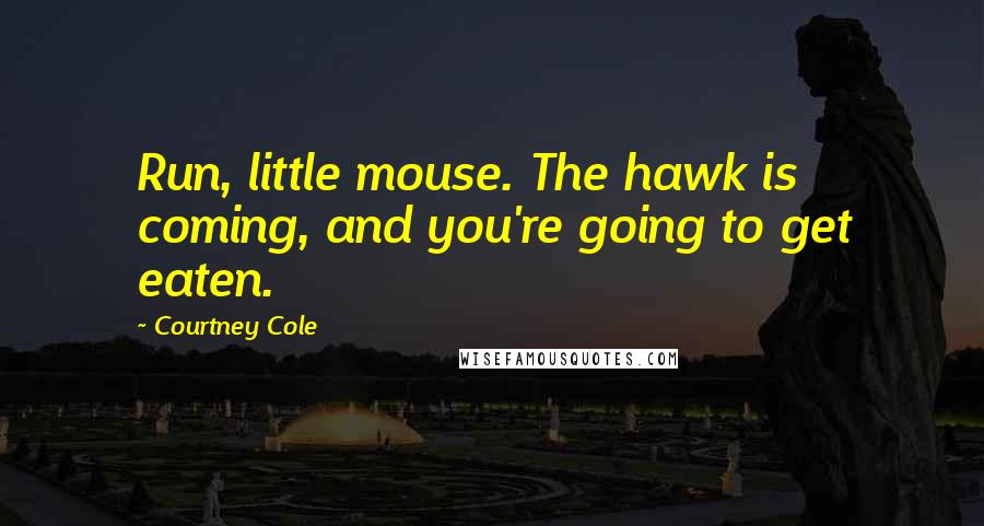 Courtney Cole Quotes: Run, little mouse. The hawk is coming, and you're going to get eaten.