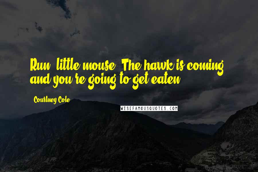 Courtney Cole Quotes: Run, little mouse. The hawk is coming, and you're going to get eaten.