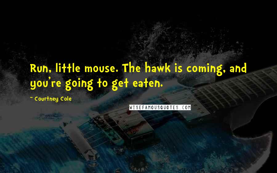 Courtney Cole Quotes: Run, little mouse. The hawk is coming, and you're going to get eaten.