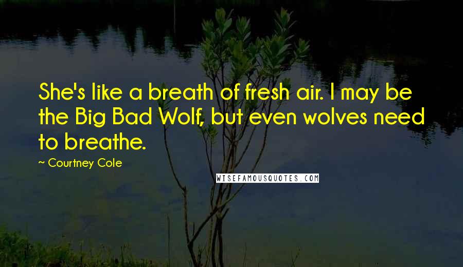 Courtney Cole Quotes: She's like a breath of fresh air. I may be the Big Bad Wolf, but even wolves need to breathe.