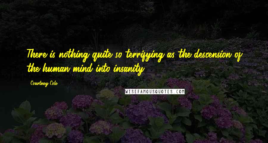 Courtney Cole Quotes: There is nothing quite so terrifying as the descension of the human mind into insanity.