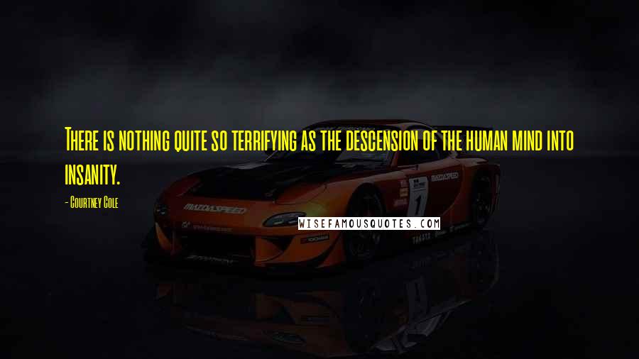 Courtney Cole Quotes: There is nothing quite so terrifying as the descension of the human mind into insanity.