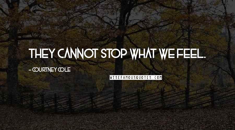 Courtney Cole Quotes: They cannot stop what we feel.