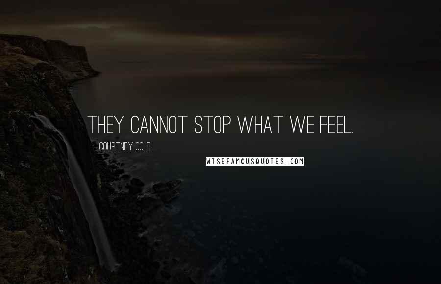 Courtney Cole Quotes: They cannot stop what we feel.