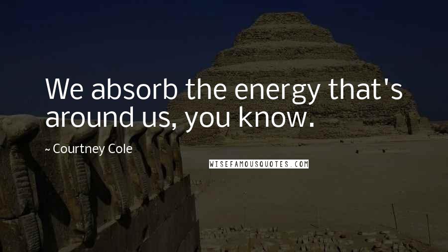 Courtney Cole Quotes: We absorb the energy that's around us, you know.