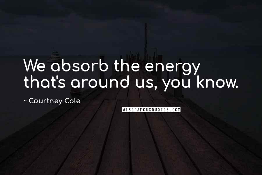 Courtney Cole Quotes: We absorb the energy that's around us, you know.