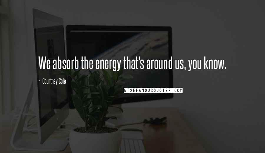 Courtney Cole Quotes: We absorb the energy that's around us, you know.