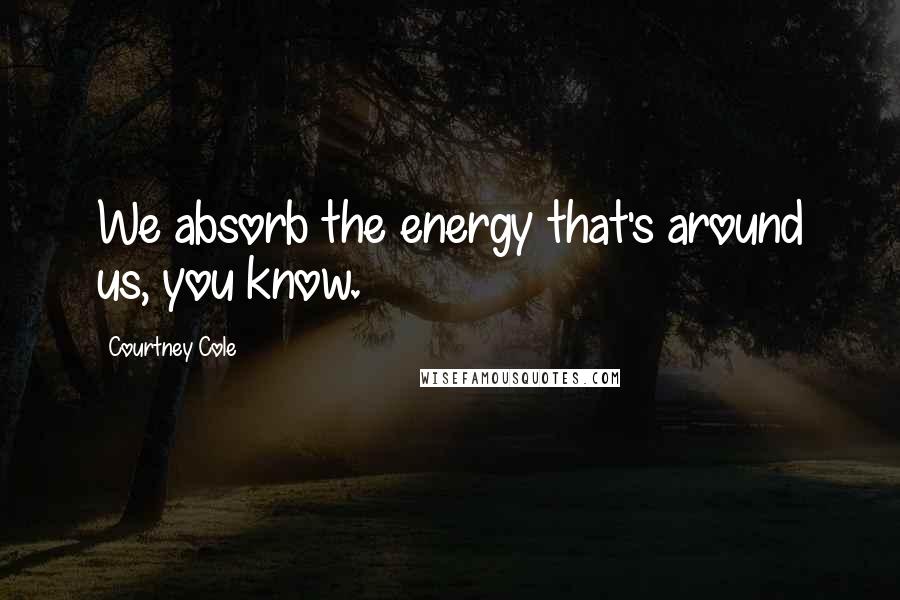 Courtney Cole Quotes: We absorb the energy that's around us, you know.