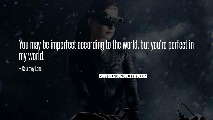 Courtney Lane Quotes: You may be imperfect according to the world, but you're perfect in my world.