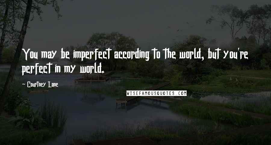 Courtney Lane Quotes: You may be imperfect according to the world, but you're perfect in my world.