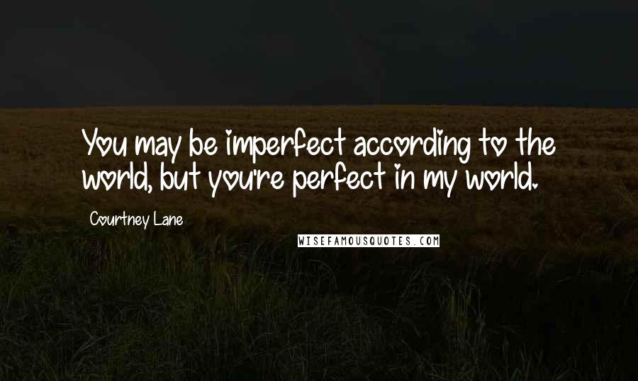 Courtney Lane Quotes: You may be imperfect according to the world, but you're perfect in my world.