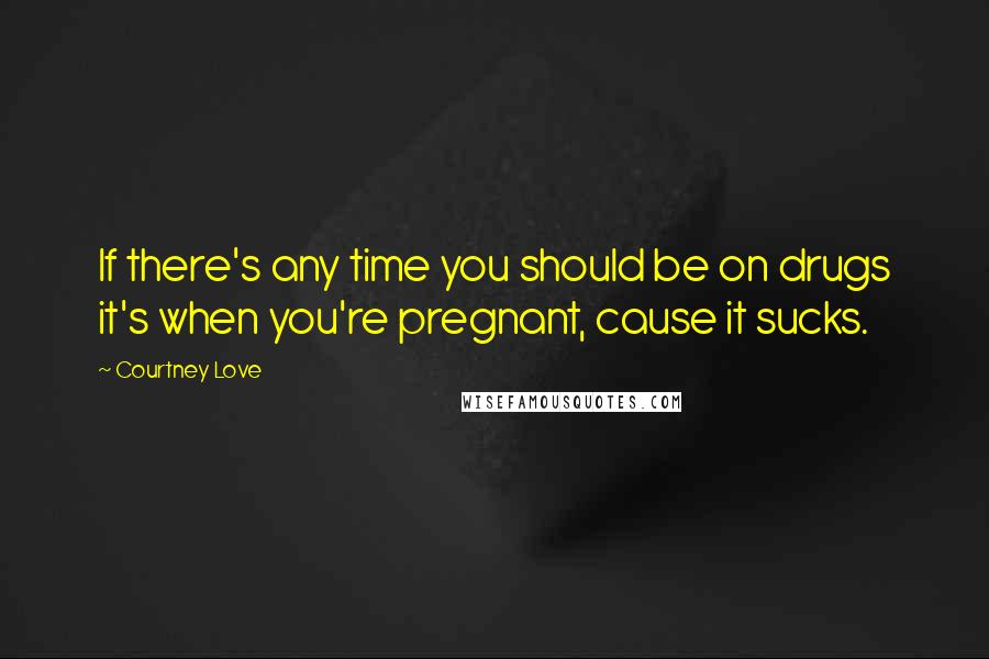 Courtney Love Quotes: If there's any time you should be on drugs it's when you're pregnant, cause it sucks.