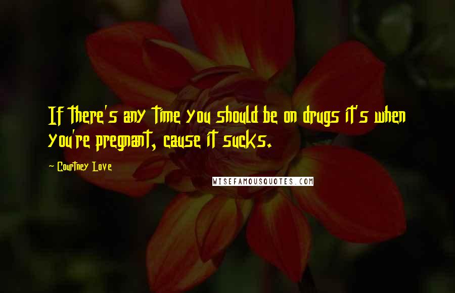 Courtney Love Quotes: If there's any time you should be on drugs it's when you're pregnant, cause it sucks.