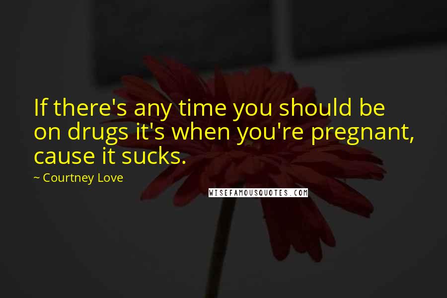 Courtney Love Quotes: If there's any time you should be on drugs it's when you're pregnant, cause it sucks.