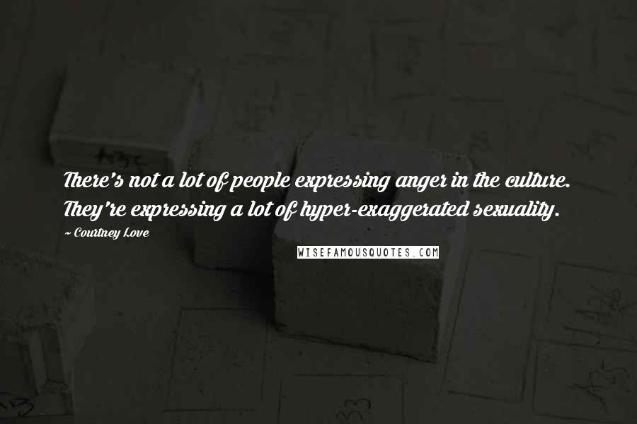 Courtney Love Quotes: There's not a lot of people expressing anger in the culture. They're expressing a lot of hyper-exaggerated sexuality.