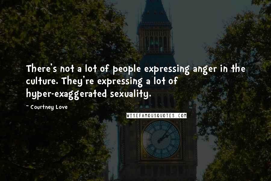 Courtney Love Quotes: There's not a lot of people expressing anger in the culture. They're expressing a lot of hyper-exaggerated sexuality.