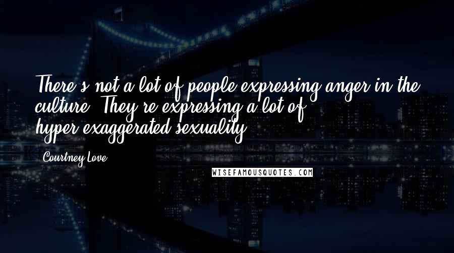 Courtney Love Quotes: There's not a lot of people expressing anger in the culture. They're expressing a lot of hyper-exaggerated sexuality.