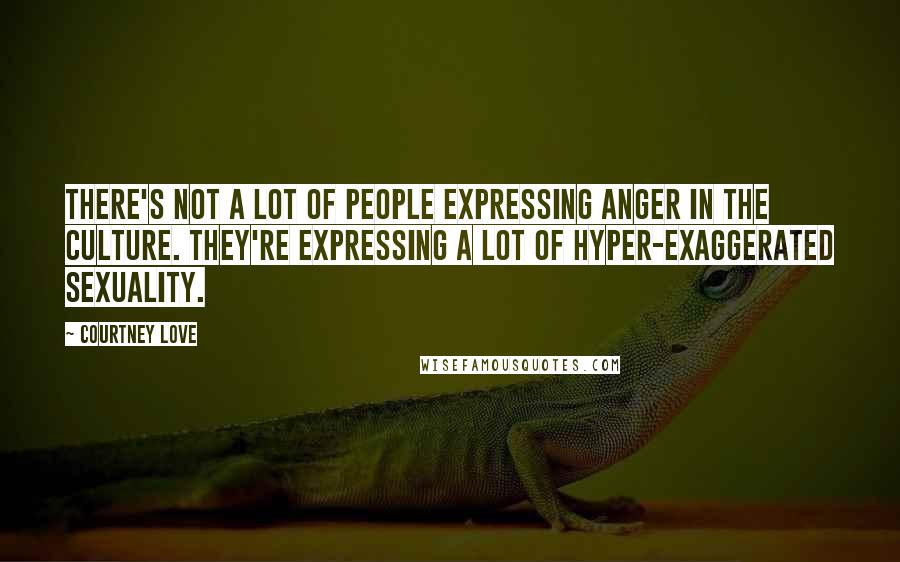 Courtney Love Quotes: There's not a lot of people expressing anger in the culture. They're expressing a lot of hyper-exaggerated sexuality.