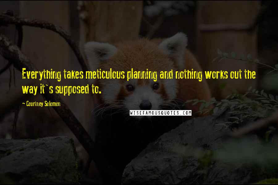 Courtney Solomon Quotes: Everything takes meticulous planning and nothing works out the way it's supposed to.