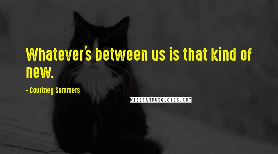 Courtney Summers Quotes: Whatever's between us is that kind of new.