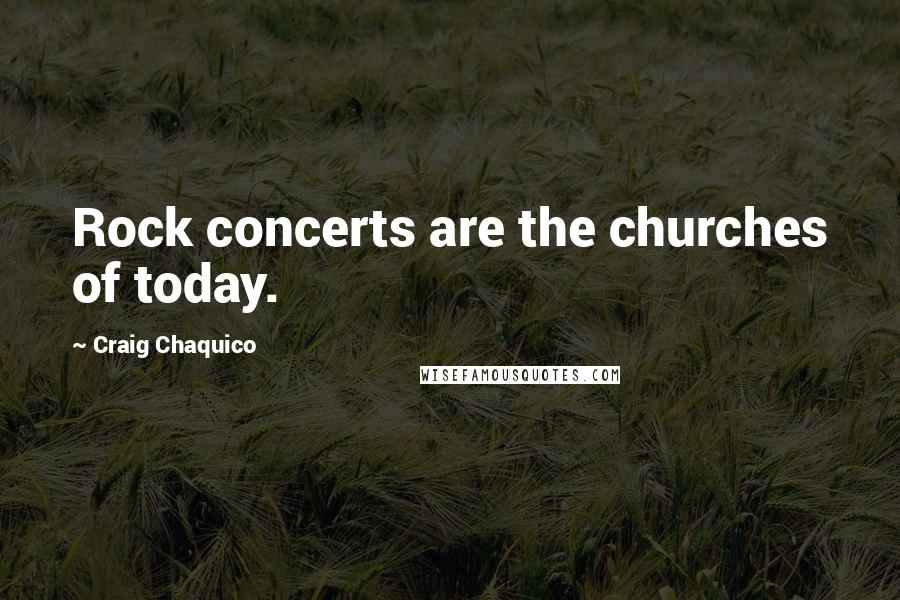 Craig Chaquico Quotes: Rock concerts are the churches of today.