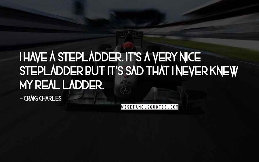Craig Charles Quotes: I have a stepladder. It's a very nice stepladder but it's sad that I never knew my real ladder.