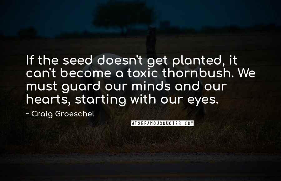 Craig Groeschel Quotes: If the seed doesn't get planted, it can't become a toxic thornbush. We must guard our minds and our hearts, starting with our eyes.