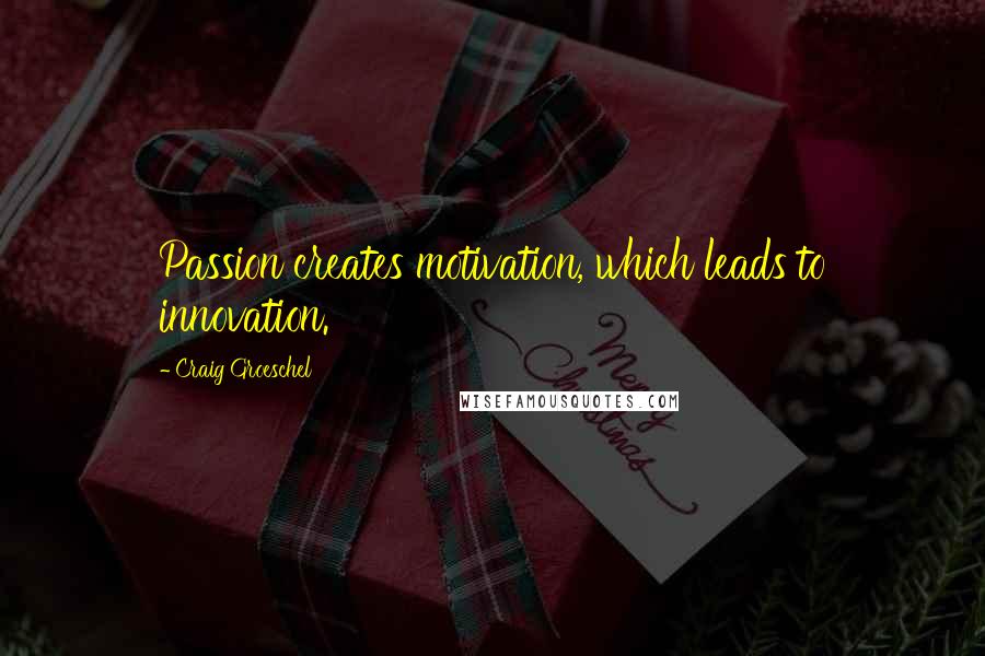 Craig Groeschel Quotes: Passion creates motivation, which leads to innovation.