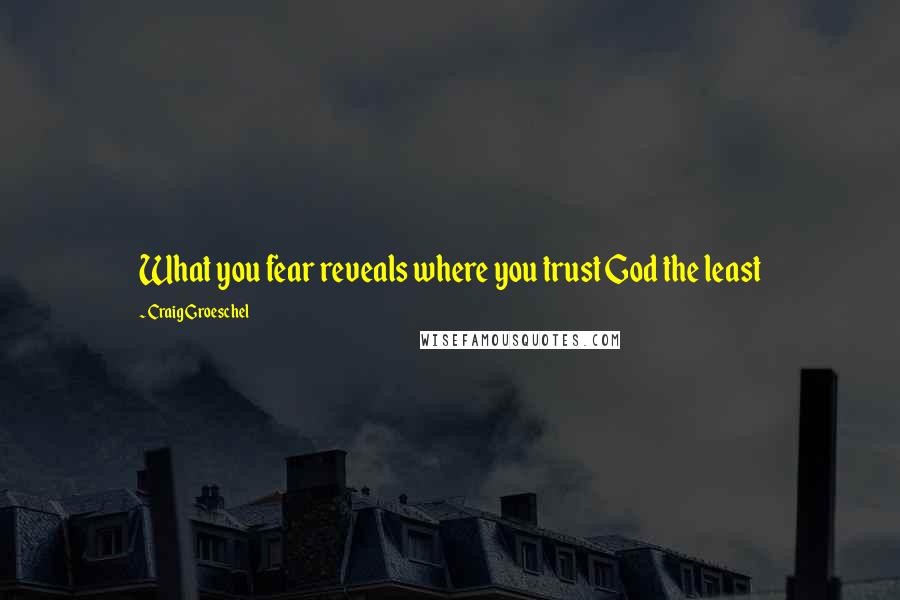 Craig Groeschel Quotes: What you fear reveals where you trust God the least