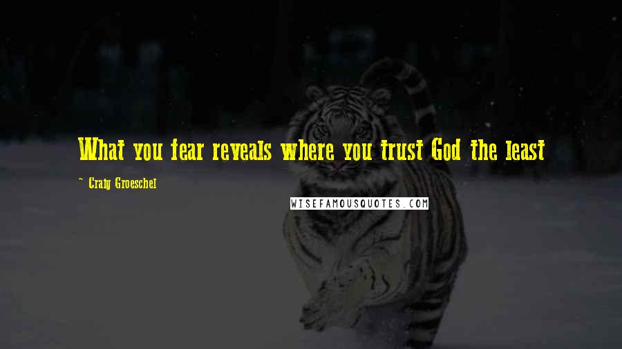 Craig Groeschel Quotes: What you fear reveals where you trust God the least