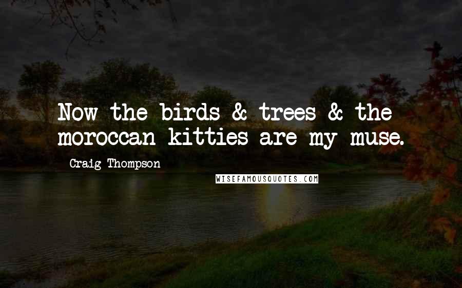 Craig Thompson Quotes: Now the birds & trees & the moroccan kitties are my muse.