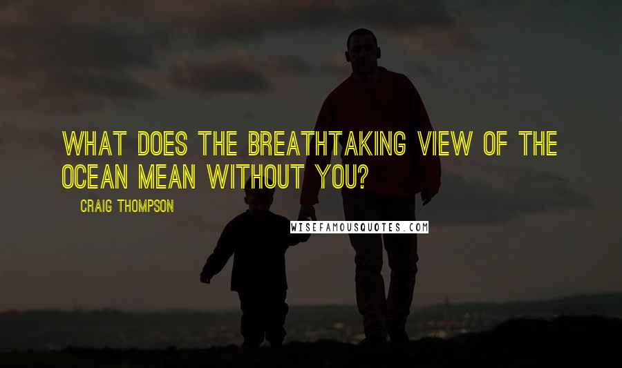 Craig Thompson Quotes: What does the breathtaking view of the ocean mean without you?