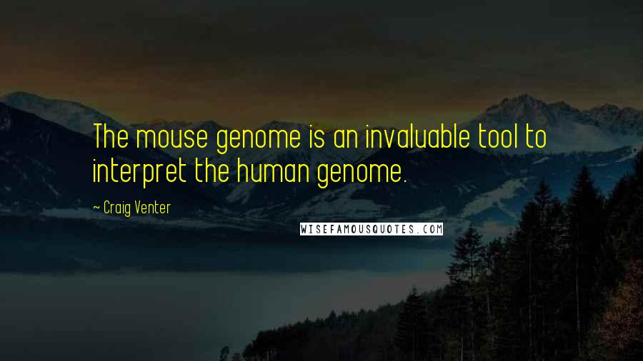 Craig Venter Quotes: The mouse genome is an invaluable tool to interpret the human genome.