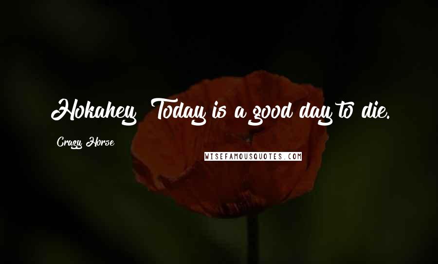 Crazy Horse Quotes: Hokahey! Today is a good day to die.