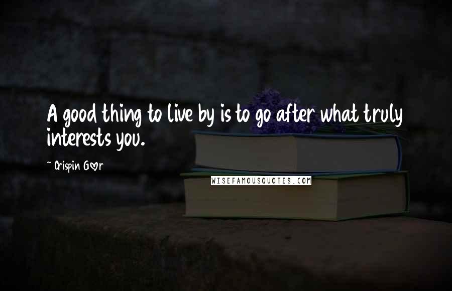 Crispin Glover Quotes: A good thing to live by is to go after what truly interests you.