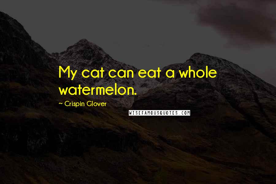 Crispin Glover Quotes: My cat can eat a whole watermelon.