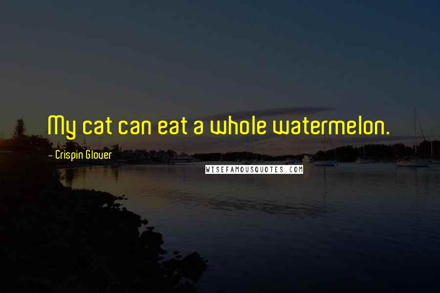 Crispin Glover Quotes: My cat can eat a whole watermelon.