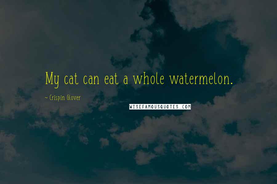 Crispin Glover Quotes: My cat can eat a whole watermelon.